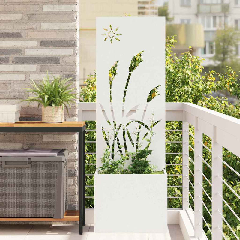 Chargez l'image dans la visionneuse de la galerie, Vidaxl tuin privacy screen fretwerk wit 50 x 140 cm koudgewalst staal