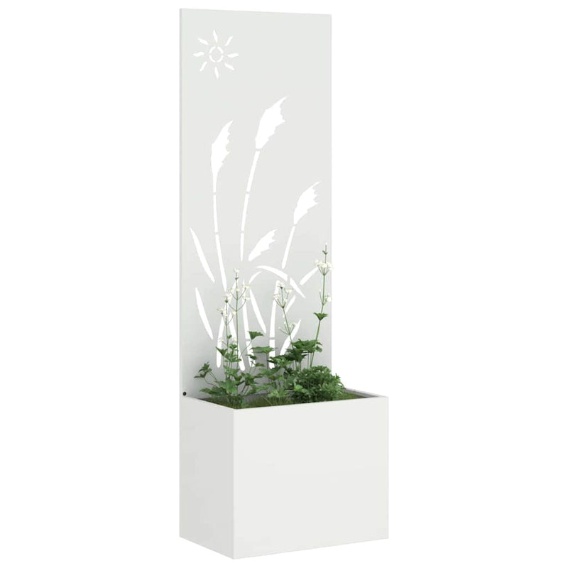 Chargez l'image dans la visionneuse de la galerie, Vidaxl tuin privacy screen fretwerk wit 50 x 140 cm koudgewalst staal
