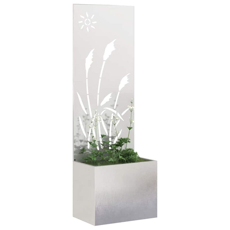 Chargez l'image dans la visionneuse de la galerie, Vidaxl tuin privacy screen fretwerk zilver 50 x 140 cm roestvrij staal