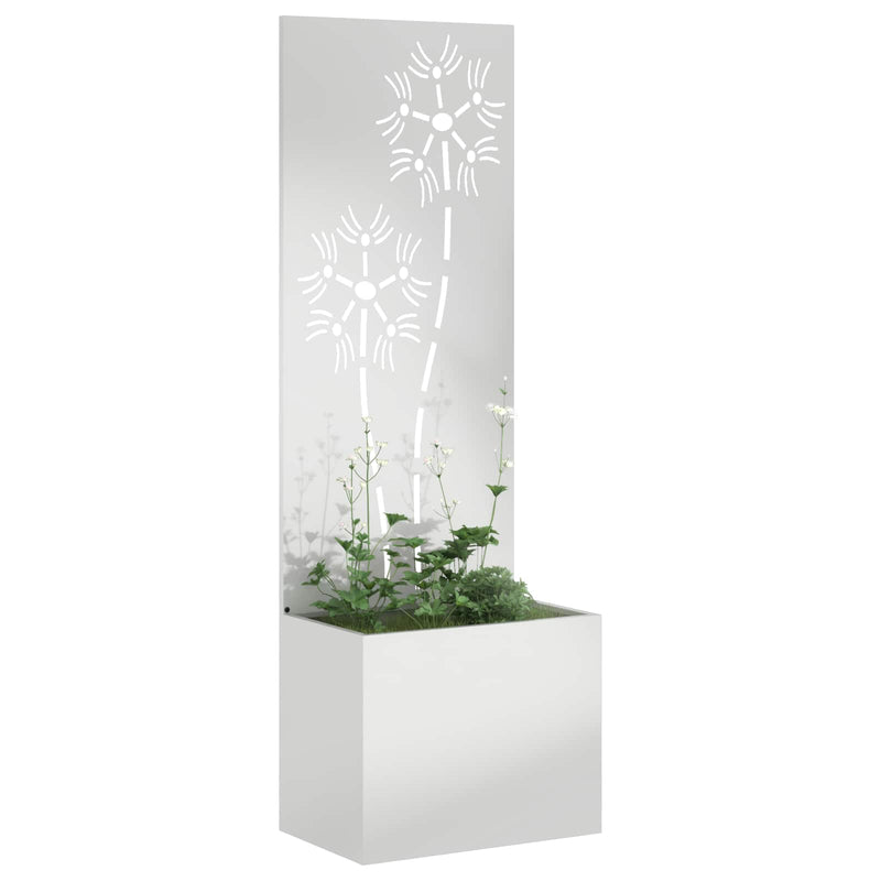 Chargez l'image dans la visionneuse de la galerie, Vidaxl tuin privacy screen bloemen zilver 50 x 32 x 150 cm