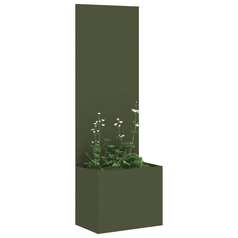 Afbeelding laden in galerijviewer, Vidaxl tuin privacy screen olijfgroen 50 x 140 cm koudgewalst staal