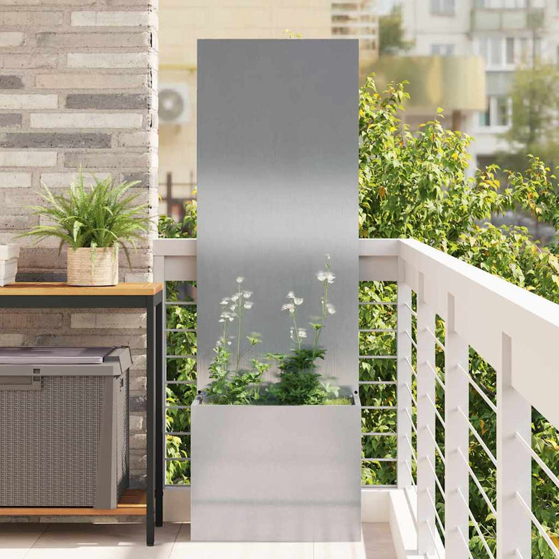 Chargez l'image dans la visionneuse de la galerie, Vidaxl tuin privacy screen zilver 50 x 32 x 150 cm roestvrij staal