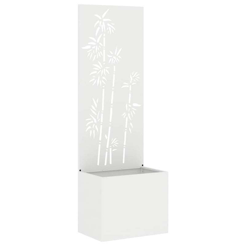 Chargez l'image dans la visionneuse de la galerie, Vidaxl tuin privacy screen bloemen wit 50 x 140 cm koudgewalst staal