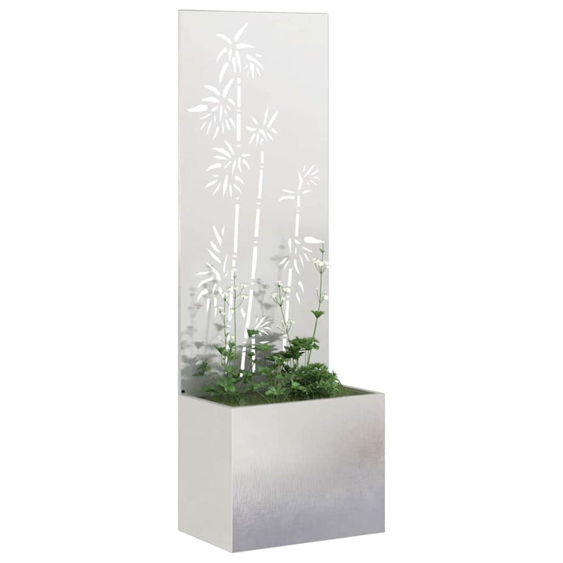 ギャラリービューアに画像をロードする, Vidaxl tuin privacy screen bloemen zilver 50 x 140 cm roestvrij staal