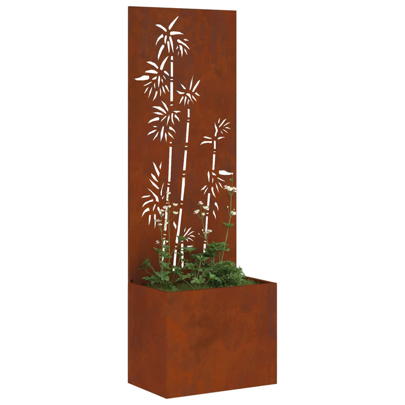 Chargez l'image dans la visionneuse de la galerie, Vidaxl tuin privacy screen bloemen roestig 50 x 140 cm cortenstaal