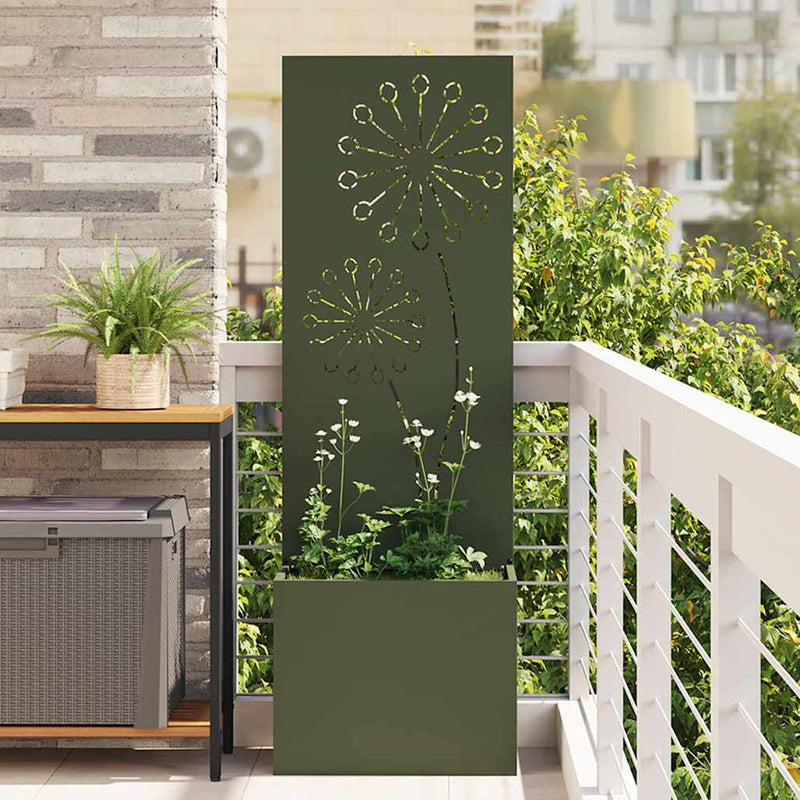 Afbeelding laden in galerijviewer, Vidaxl tuin privacy screen olijfgroen 50 x 140 cm koudgewalst staal