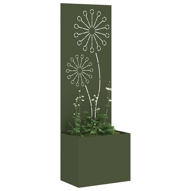 Afbeelding laden in galerijviewer, Vidaxl tuin privacy screen olijfgroen 50 x 140 cm koudgewalst staal