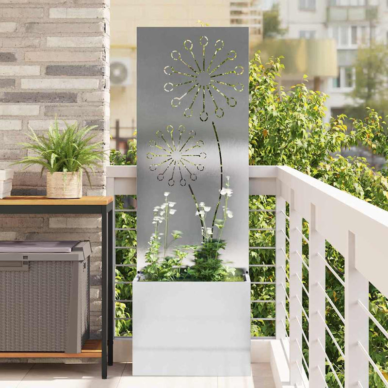 Chargez l'image dans la visionneuse de la galerie, Vidaxl tuin privacy screen fretwerk zilver 50 x 140 cm roestvrij staal