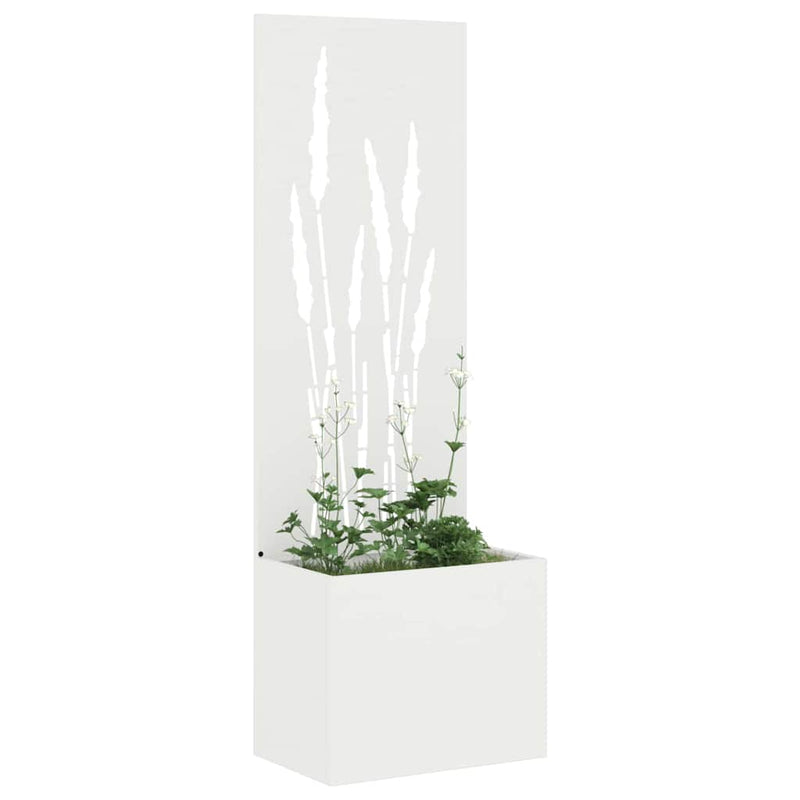 Afbeelding laden in galerijviewer, Vidaxl tuin privacy screen fretwerk wit 50 x 140 cm koudgewalst staal