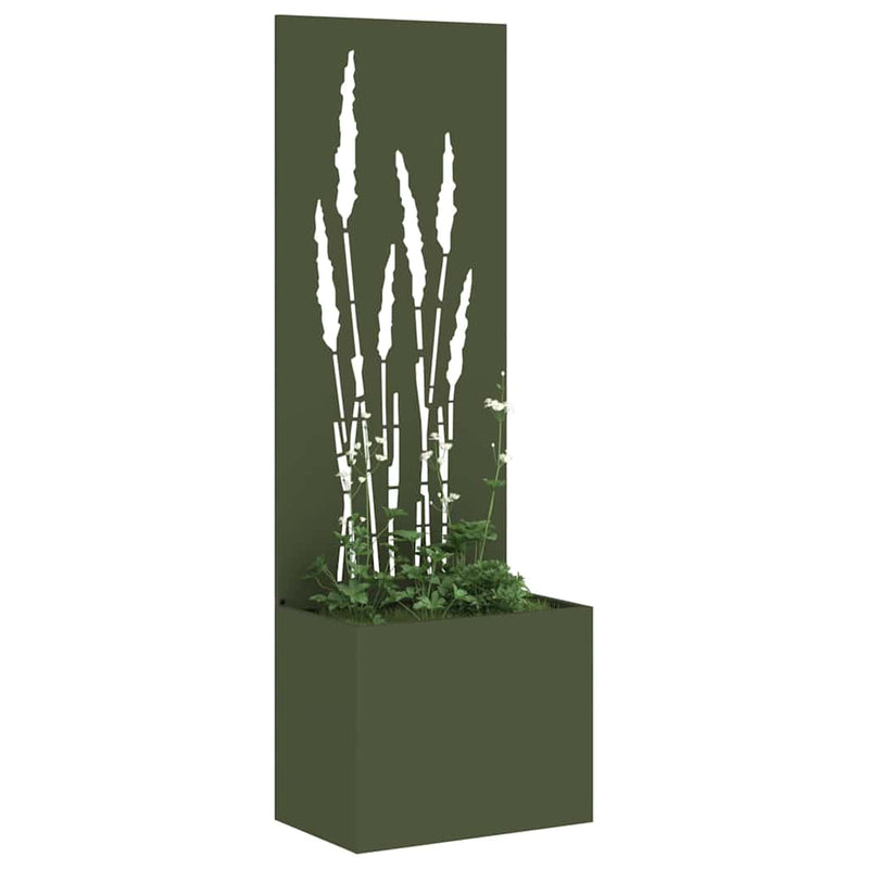 Afbeelding laden in galerijviewer, Vidaxl tuin privacy screen olijfgroen 50 x 140 cm koudgewalst staal