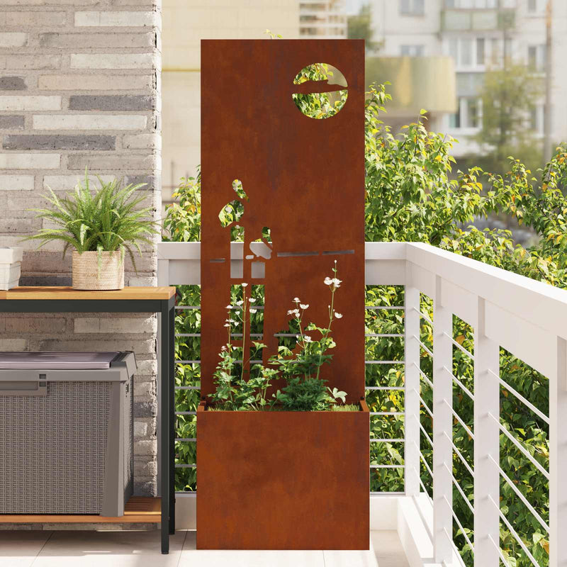 Chargez l'image dans la visionneuse de la galerie, Vidaxl tuin privacy screen roestig 50 x 32 x 150 cm cortenstaal