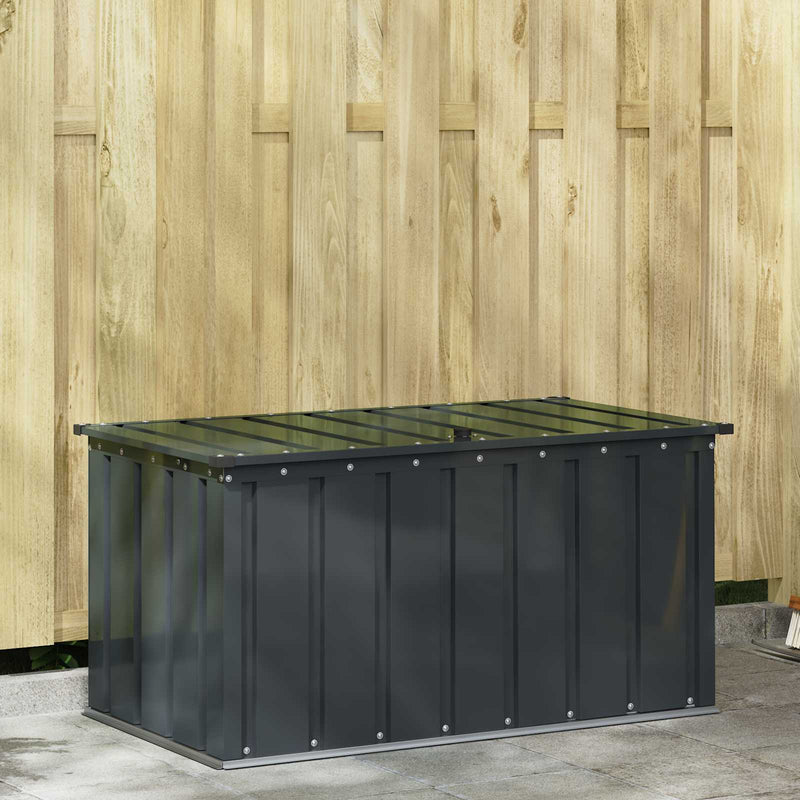 Afbeelding laden in galerijviewer, Vidaxl tuinopslagdoos zwart 101 x 56,5 x 50 cm staal