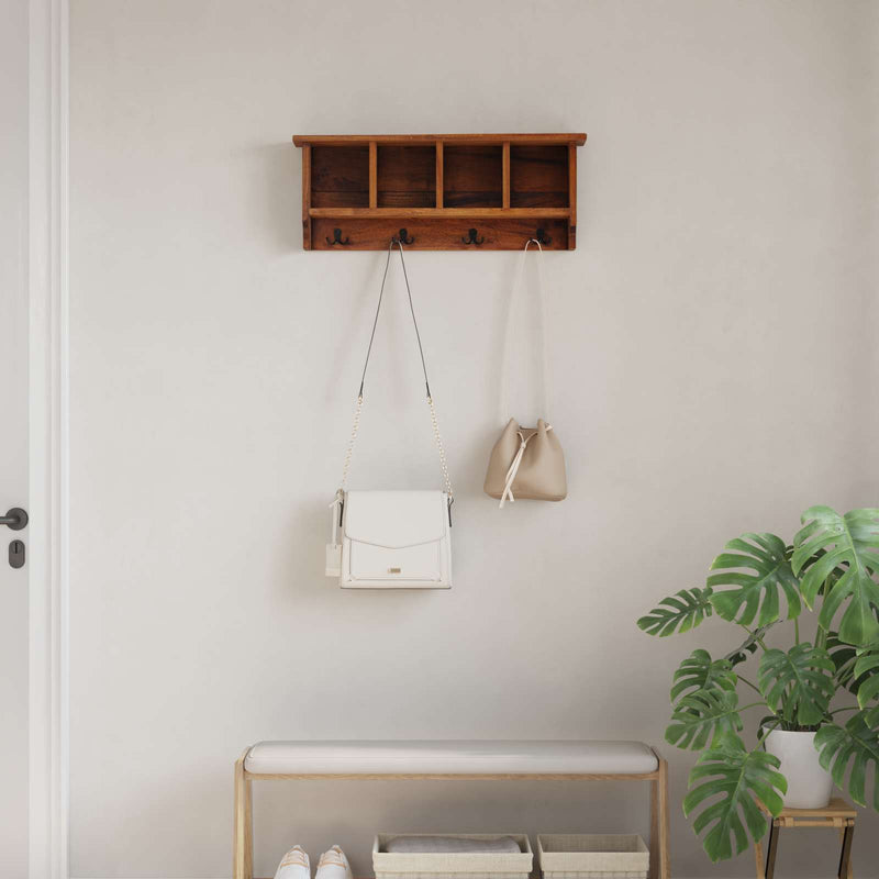 Afbeelding laden in galerijviewer, Vidaxl hanger bruin 70 x 11 x 27 cm massief mahoniehout