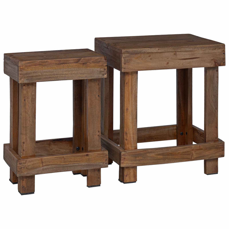 ギャラリービューアに画像をロードする, Vidaxl plantenstandaard 2 pcs bruin 70 x 11 x 27 cm mahoniehout