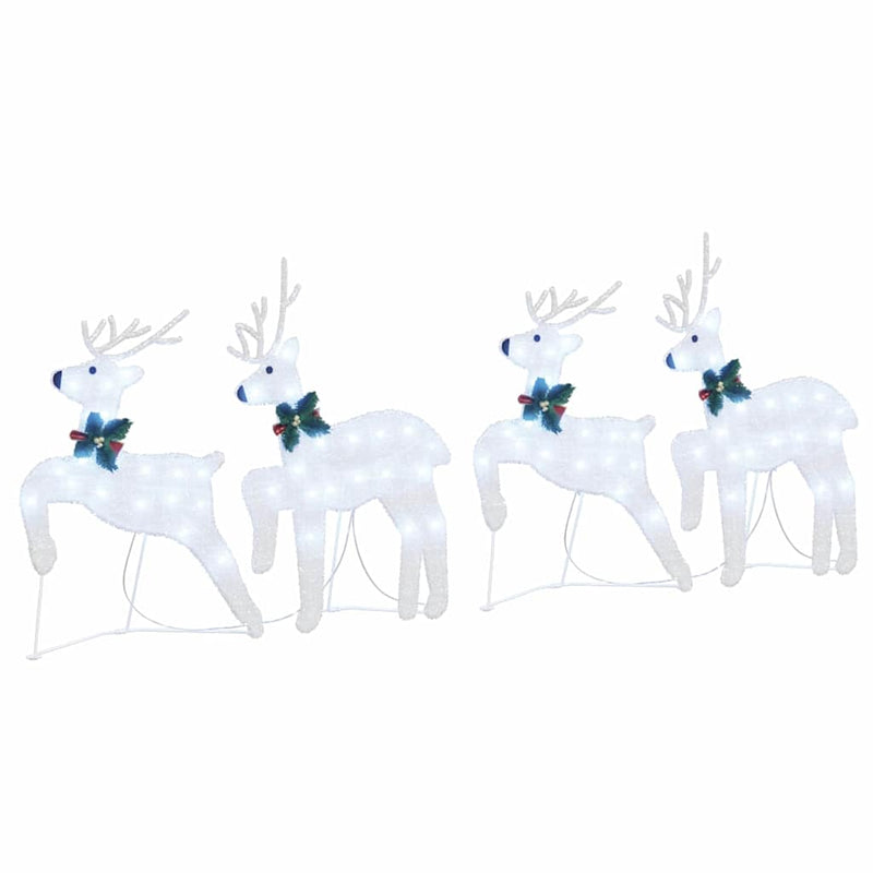 Chargez l'image dans la visionneuse de la galerie, Vidaxl led rendieren 4 pcs zilver stof