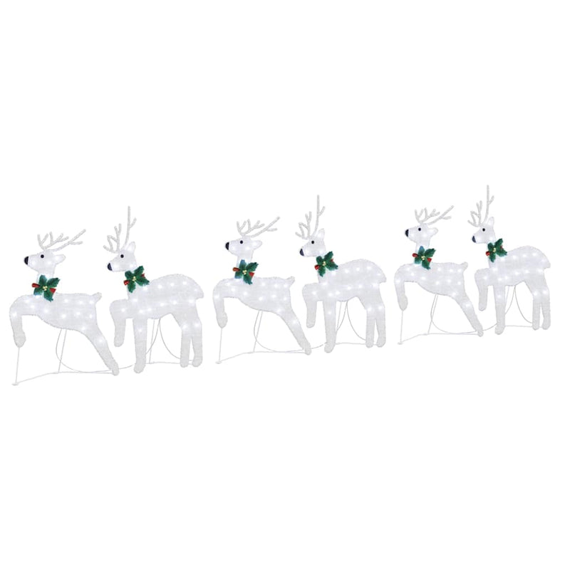 Afbeelding laden in galerijviewer, Vidaxl led rendieren 6 pcs zilver stof