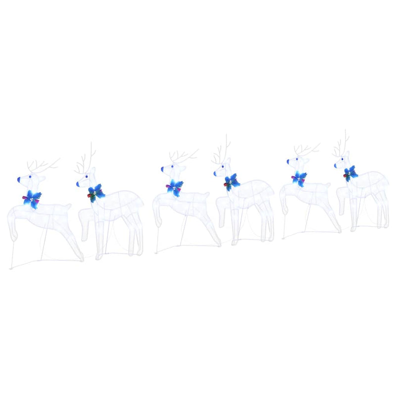 Chargez l'image dans la visionneuse de la galerie, Vidaxl led rendieren 6 pcs wit stof