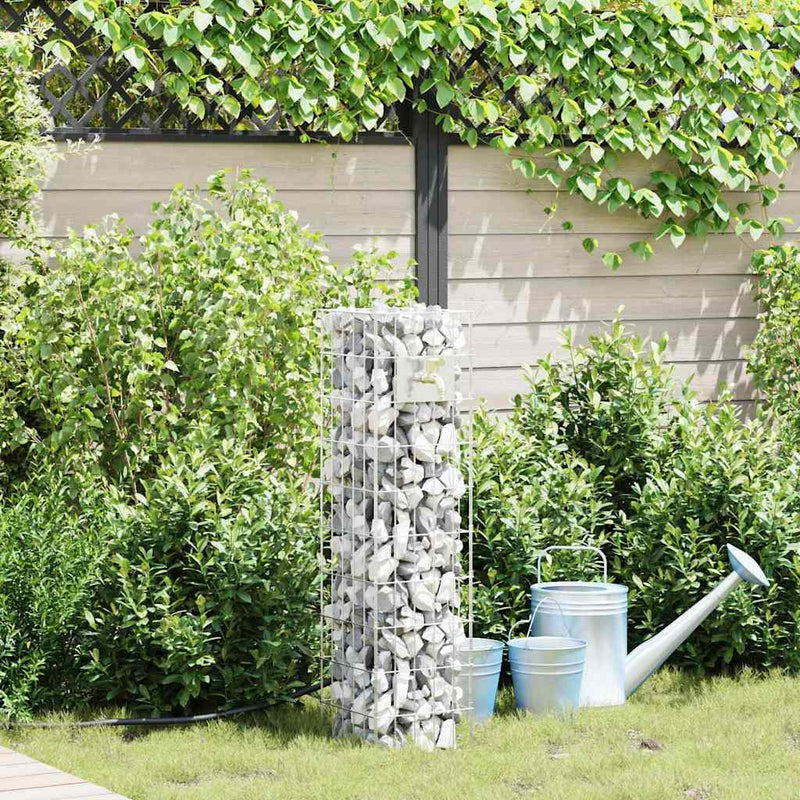 Afbeelding laden in galerijviewer, Vidaxl gabion kraan zilver 25 x 25 x 100 cm roestvrij staal