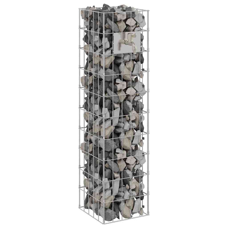 Afbeelding laden in galerijviewer, Vidaxl gabion kraan zilver 25 x 25 x 100 cm roestvrij staal