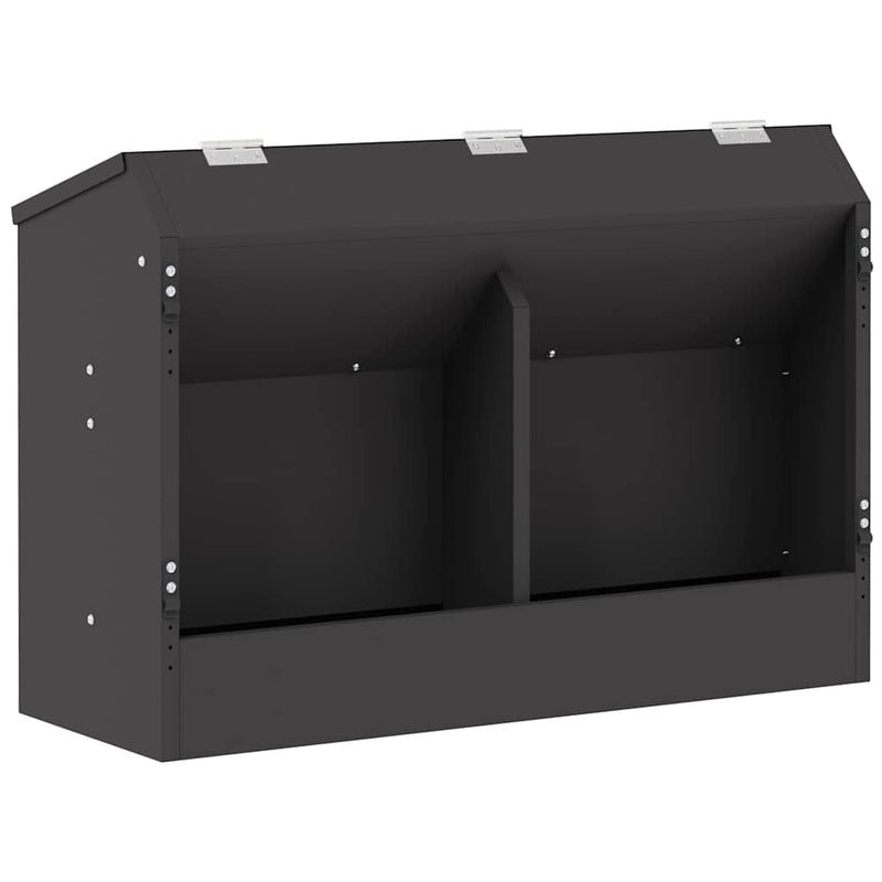 Afbeelding laden in galerijviewer, Vidaxl konijnenvoer zwart 64,5 x 25,5 x 45,5 cm koudgewalst staal