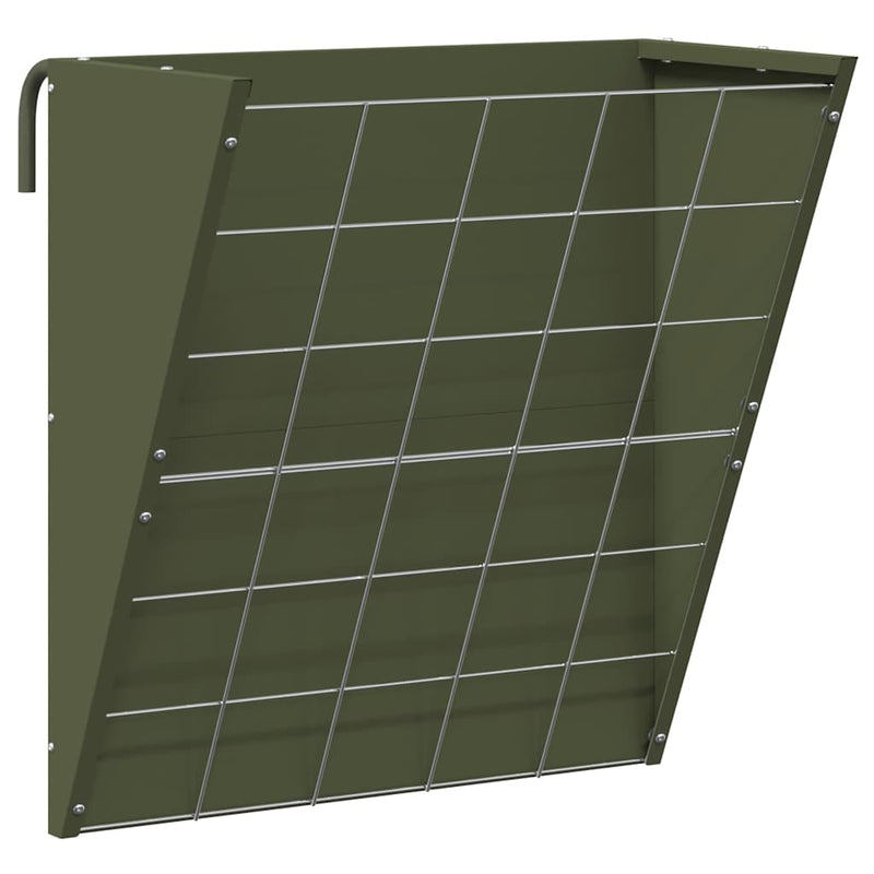 Afbeelding laden in galerijviewer, Vidaxl hangend hooi feeder olijf groen 61 x 33 x 66 cm