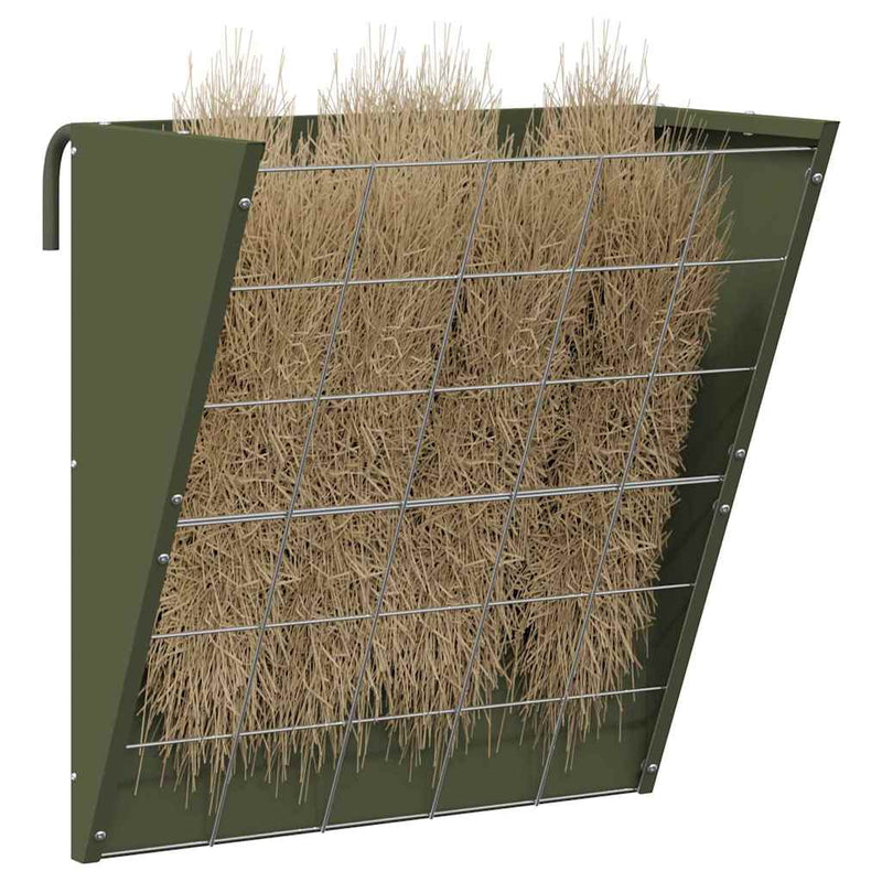Afbeelding laden in galerijviewer, Vidaxl hangend hooi feeder olijf groen 61 x 33 x 66 cm
