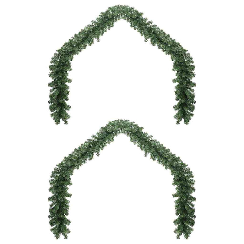 Afbeelding laden in galerijviewer, Vidaxl kerstkrans 2 pcs groen 20 m pvc