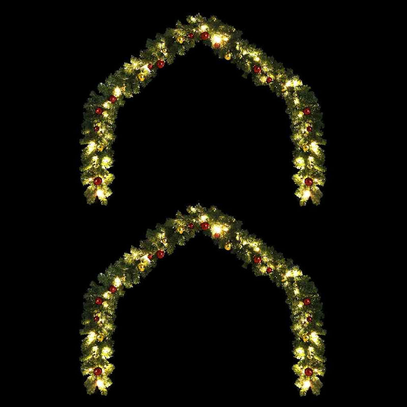 ギャラリービューアに画像をロードする, Vidaxl kerstkrans met 600 led 2 pcs groen pvc