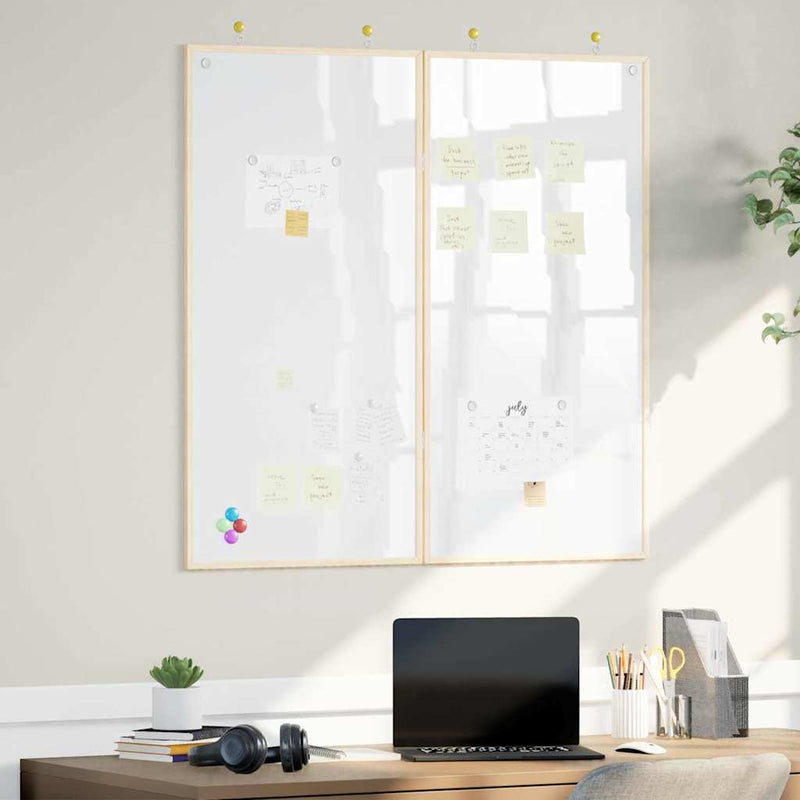 Afbeelding laden in galerijviewer, Vidaxl bulletinbord wit 80 x 80 x 1.4 cm massief grenenhout