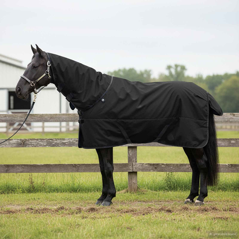 Afbeelding laden in galerijviewer, Vidaxl paardendeken donkergroen en zwart 135 cm polyester