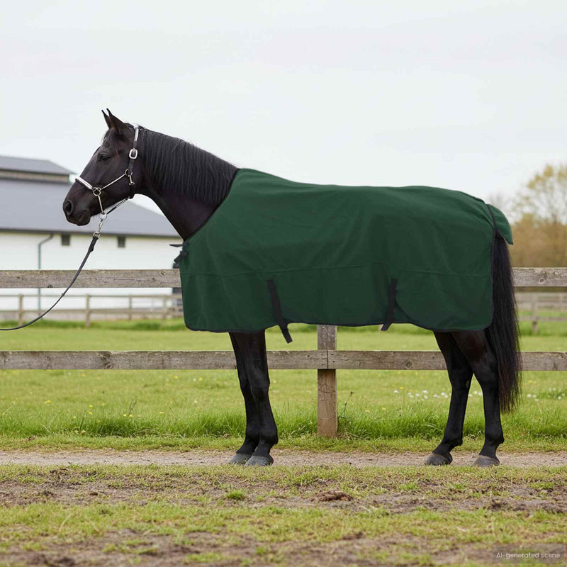 Afbeelding laden in galerijviewer, Vidaxl paardendeken volledig donkergroen polyester