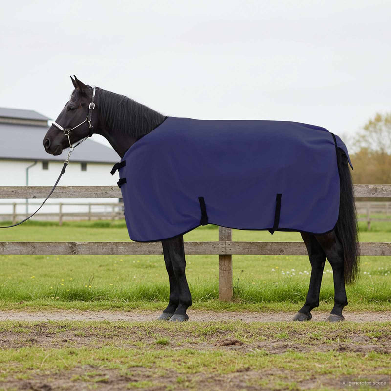 Afbeelding laden in galerijviewer, Vidaxl paardendeken marineblauw polyester