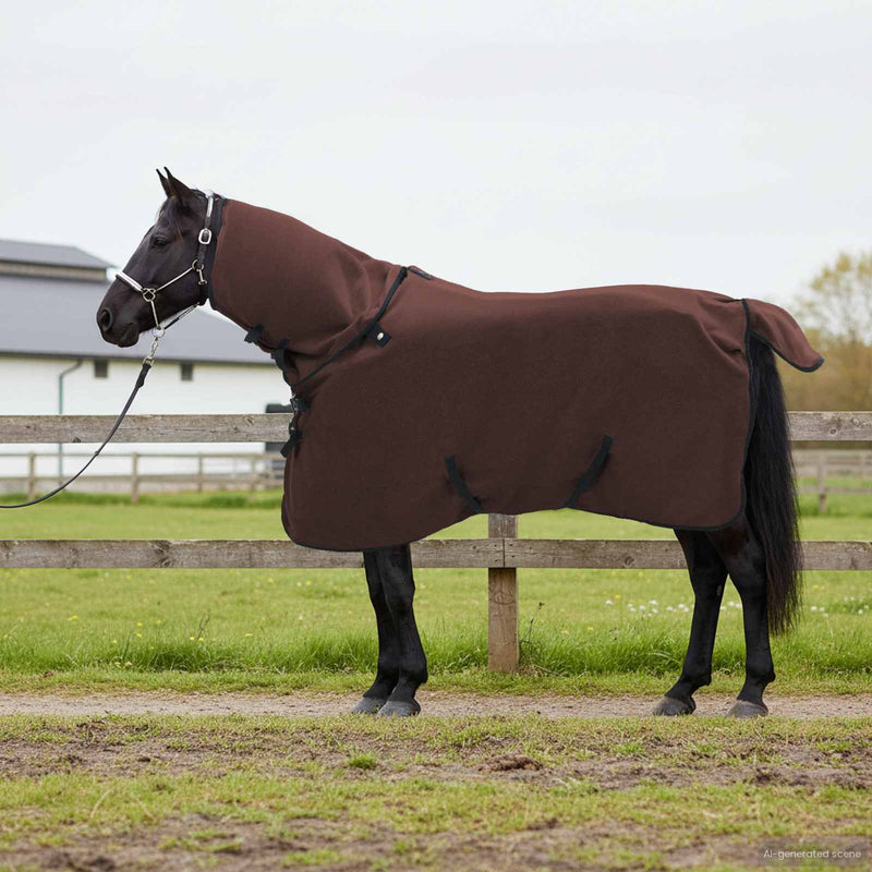 Chargez l'image dans la visionneuse de la galerie, Vidaxl paardendeken volledig donkerbruin polyester