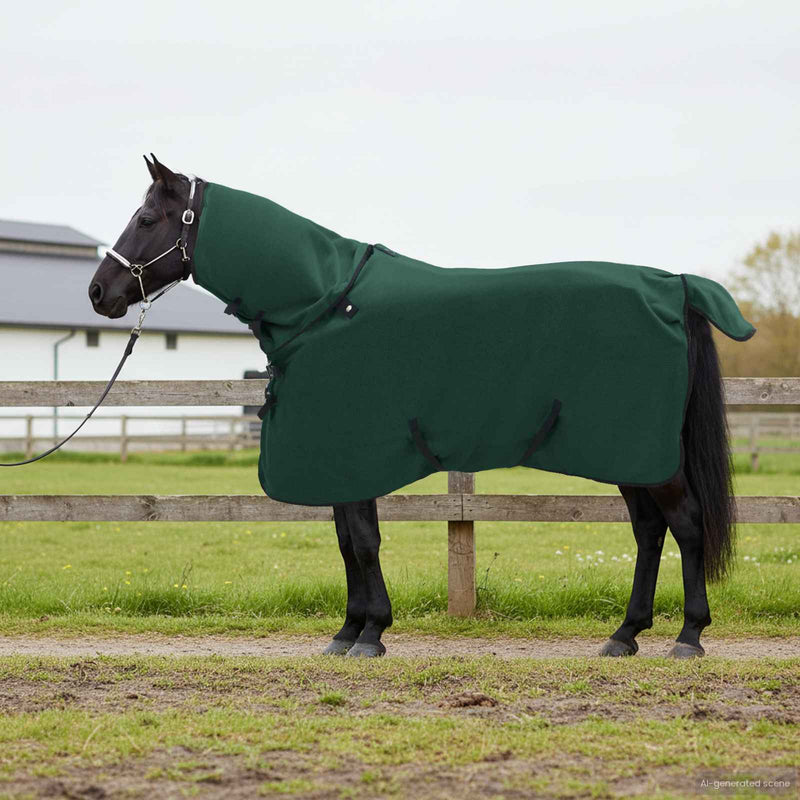 Chargez l'image dans la visionneuse de la galerie, Vidaxl paardendeken volledig donkergroen polyester