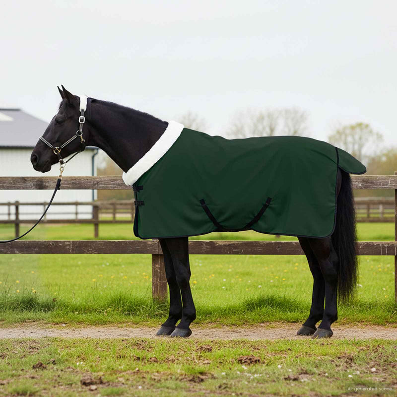 Chargez l'image dans la visionneuse de la galerie, Vidaxl paardendeken volledig donkergroen 105 cm polar fleece
