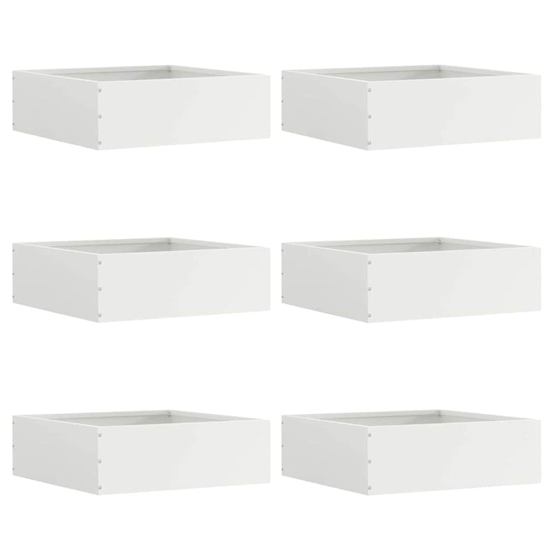 Chargez l'image dans la visionneuse de la galerie, Vidaxl tuinrand 6 pcs wit 40 x 40 x 13 cm staal
