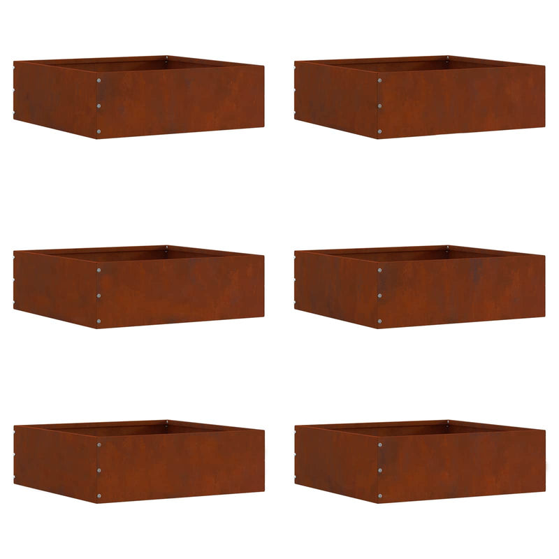Chargez l'image dans la visionneuse de la galerie, Vidaxl tuinrand 6 pcs roestig 40 x 40 x 13 cm cortenstaal