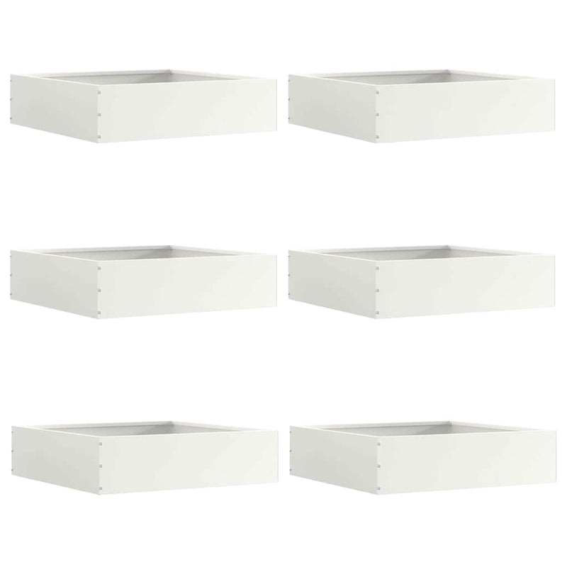 Chargez l'image dans la visionneuse de la galerie, Vidaxl tuinrand 6 pcs wit 50 x 50 x 13 cm staal