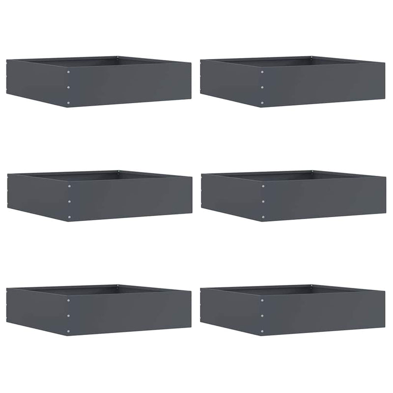 Chargez l'image dans la visionneuse de la galerie, Vidaxl tuinrand 6 pcs antraciet 50 x 50 x 13 cm staal