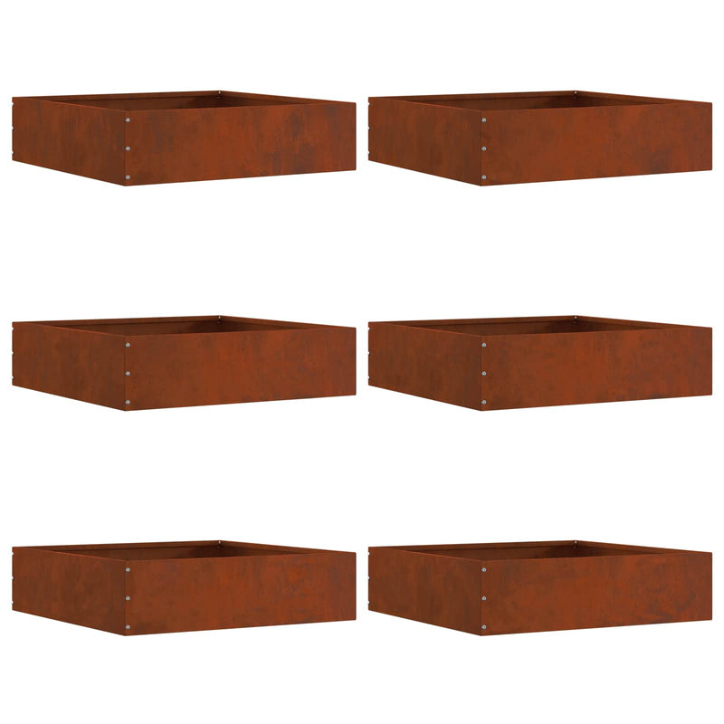 Afbeelding laden in galerijviewer, Vidaxl tuinrand 6 pcs roestig 50 x 50 x 13 cm cortenstaal