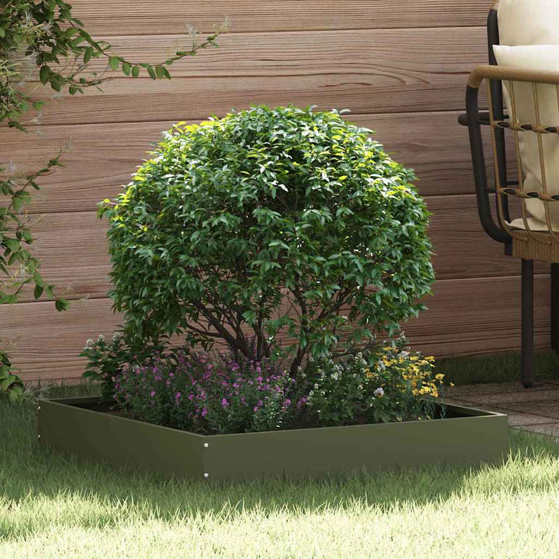 Chargez l'image dans la visionneuse de la galerie, Vidaxl tuinrand 6 pcs olijf groen 60 x 60 x 13 cm staal
