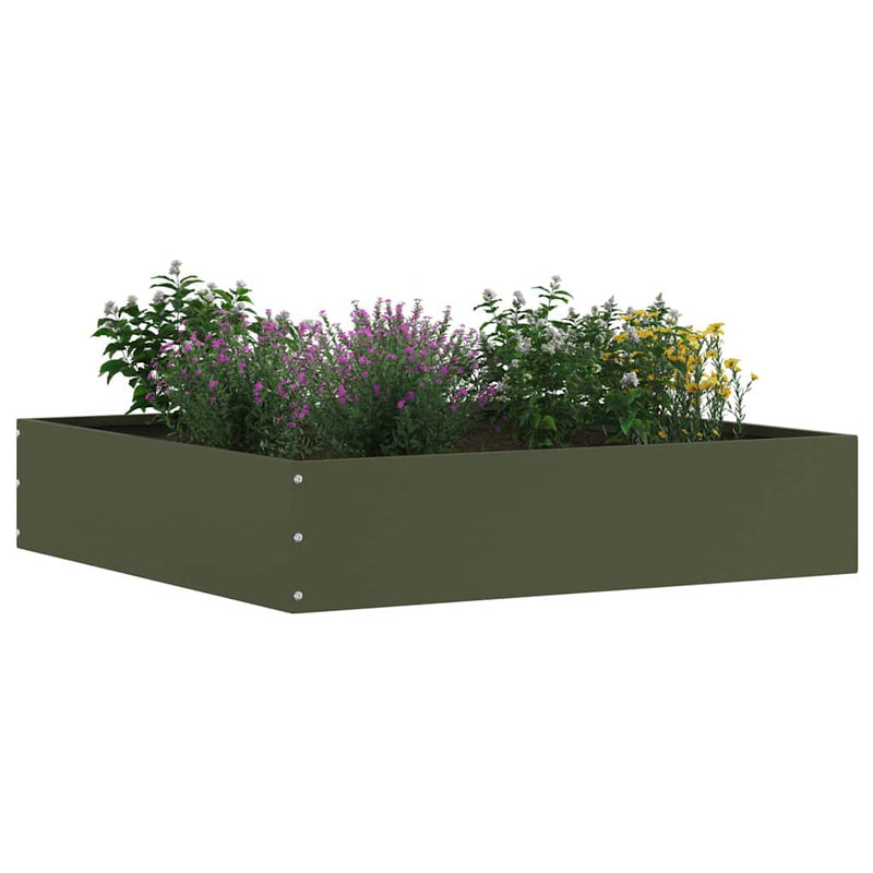 Chargez l'image dans la visionneuse de la galerie, Vidaxl tuinrand 6 pcs olijf groen 60 x 60 x 13 cm staal