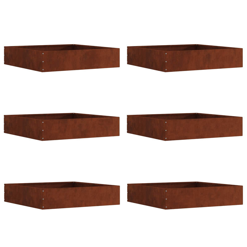 Afbeelding laden in galerijviewer, Vidaxl tuinrand 6 pcs roestig 60 x 60 x 13 cm cortenstaal
