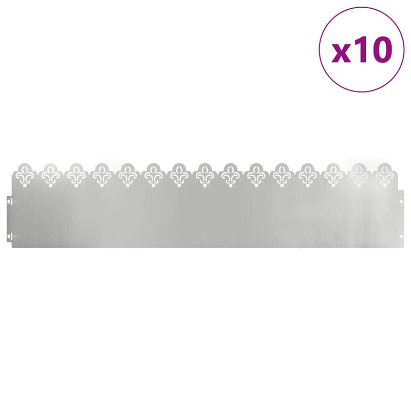 Chargez l'image dans la visionneuse de la galerie, Vidaxl gazonranden 10 pcs zilver 103 x 0,05 x 22 cm