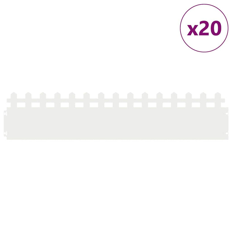 Chargez l'image dans la visionneuse de la galerie, Vidaxl gazonranden 20 pcs wit 103 x 0,05 x 22 cm staal