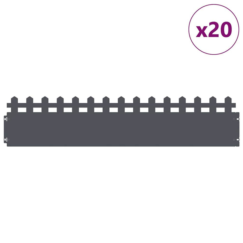 Chargez l'image dans la visionneuse de la galerie, Vidaxl gazonranden 20 pcs antraciet 103 x 0,05 x 22 cm staal