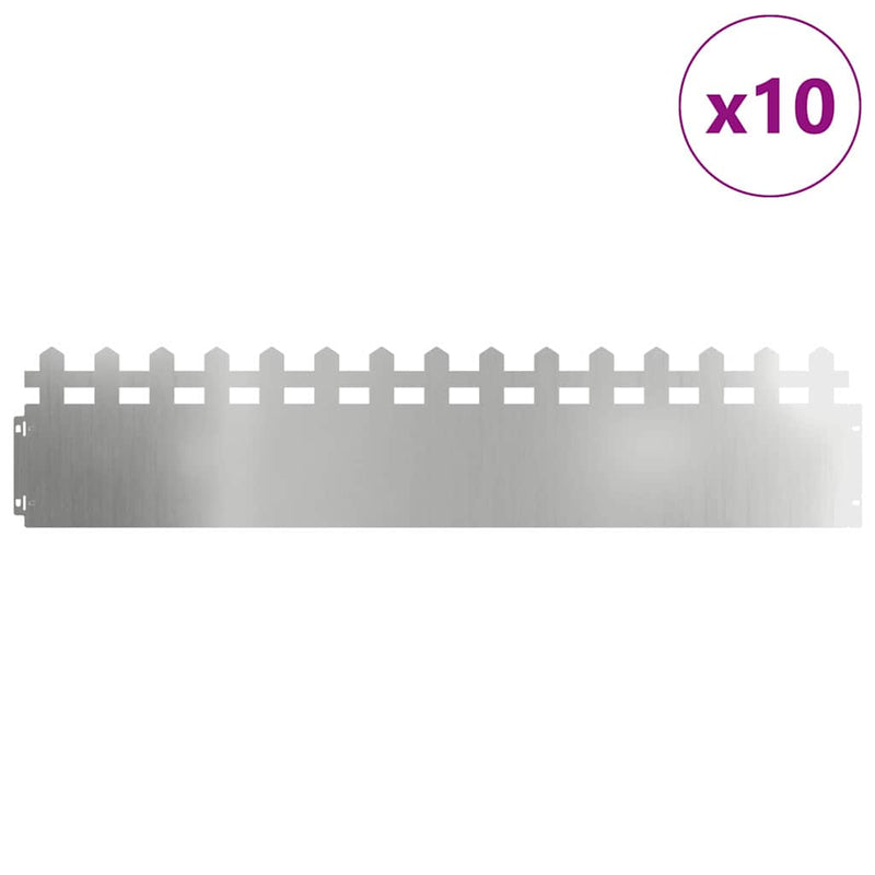 Chargez l'image dans la visionneuse de la galerie, Vidaxl gazonranden 10 pcs zilver 103 x 0,05 x 22 cm