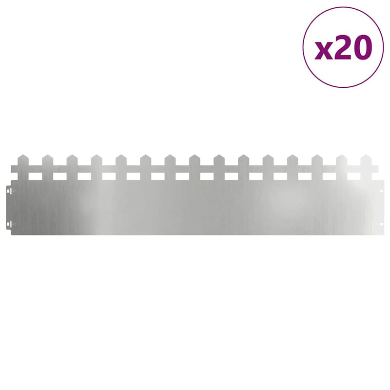 Chargez l'image dans la visionneuse de la galerie, Vidaxl gazonranden 20 pcs zilver 103 x 0,05 x 22 cm
