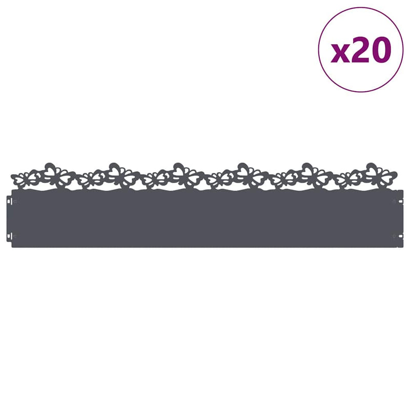 Afbeelding laden in galerijviewer, Vidaxl gazonranden 20 pcs antraciet 103 x 0,05 x 22 cm staal