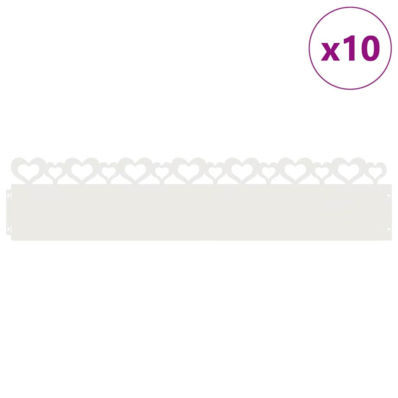 ギャラリービューアに画像をロードする, Vidaxl gazonranden 10 pcs wit 103 x 0,05 x 22 cm staal